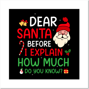 Dear Santa I Can Explain Funny Christmas Pajama Adults Kids Posters and Art